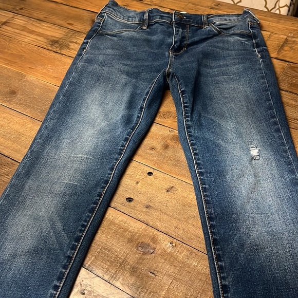 Pacsun Womens Blue Denim Jeggings Power Super Stretch Distressed Jeans Size 25 - Picture 4 of 5